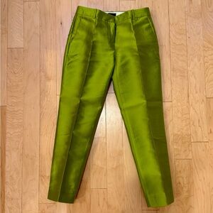 J. Crew Women’s Grass Green Silk Cigarette Pants